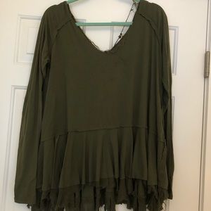 Free People green flowy top size M